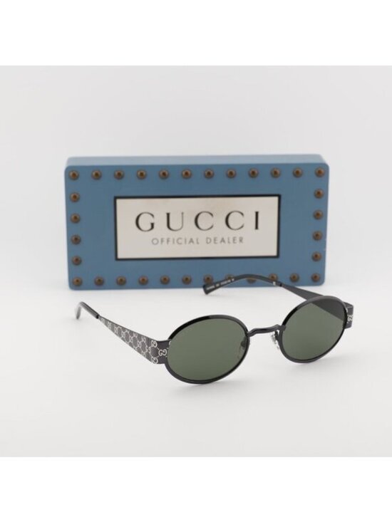 Gucci GG1854S 001 Oval Sunglasses – Ruthenium/Grey main image 4